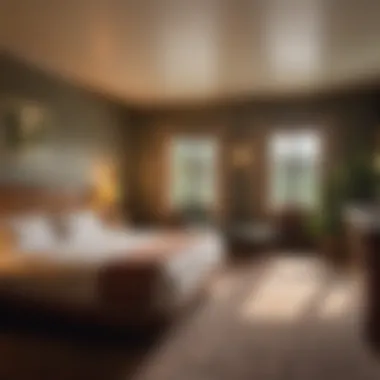 Cozy motel room showcasing unique decor Cozy motel room showcasing unique decor