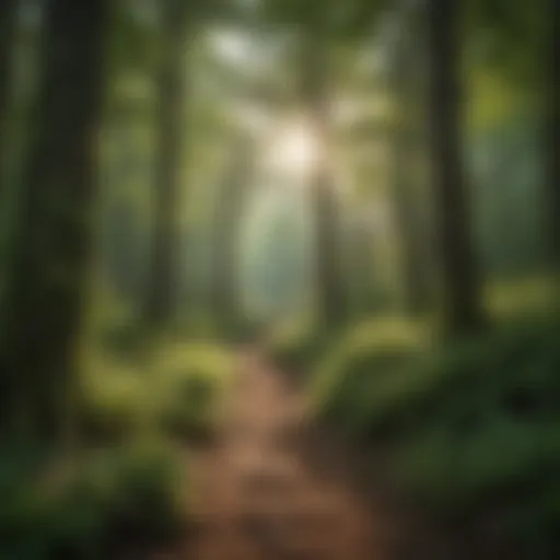 A picturesque view of the Appalachian Trail winding through lush green forests