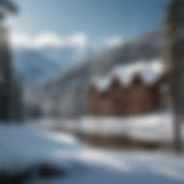 Panoramic view of Beaver Creek Ski Lodge surrounded by snow-capped mountains