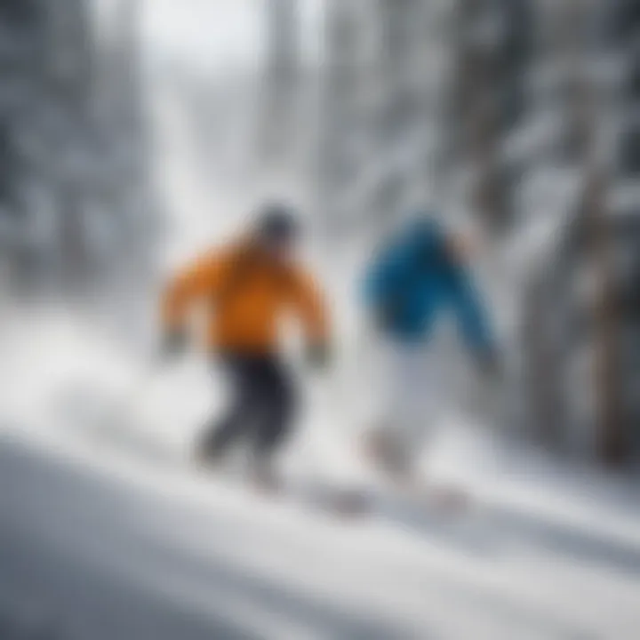 Skiers enjoying fresh powder on the slopes of Beaver Creek