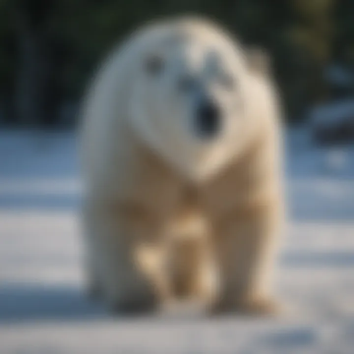 Majestic polar bear roaming on the ice