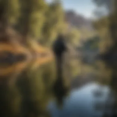 Angler casting a line into a pristine Arizona lake