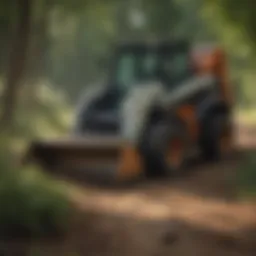 Bobcat mulching head in action clearing vegetation