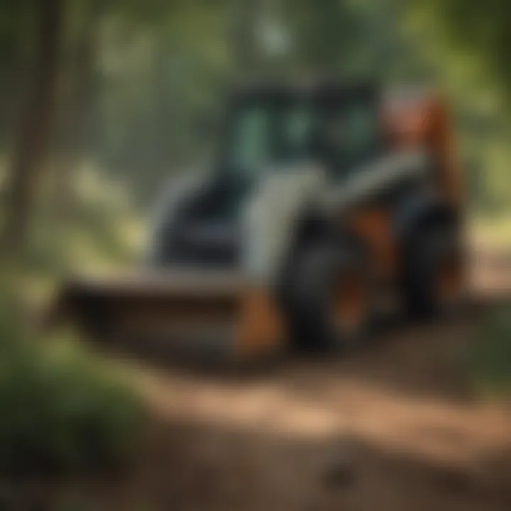 Bobcat mulching head in action clearing vegetation