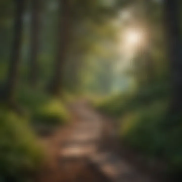 Hiking path winding through the Cedar Falls Trailhead ecosystem