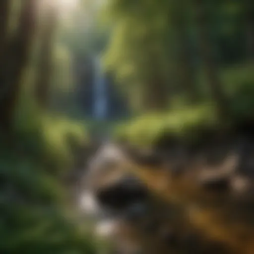 Tranquil view of Cedar Falls Trailhead surrounded by lush greenery