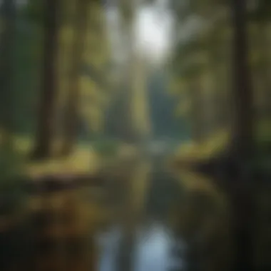 A serene view of Cedar Lake surrounded by lush forest