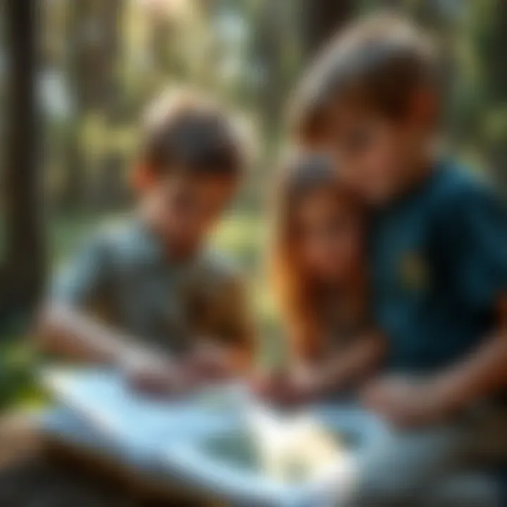 Exploring Activities in the Junior Ranger Booklet Children working on a Junior Ranger activity booklet
