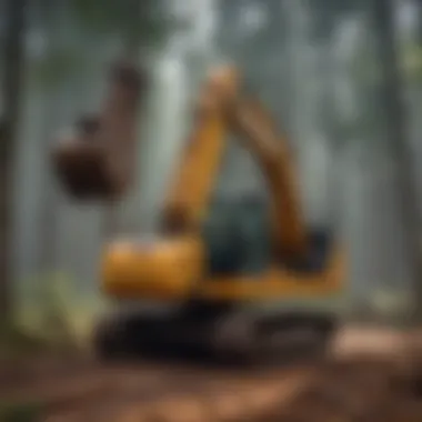 Excavator operating in a sustainable forestry environment