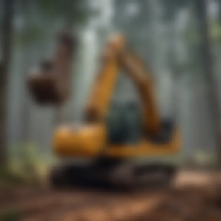 Excavator operating in a sustainable forestry environment