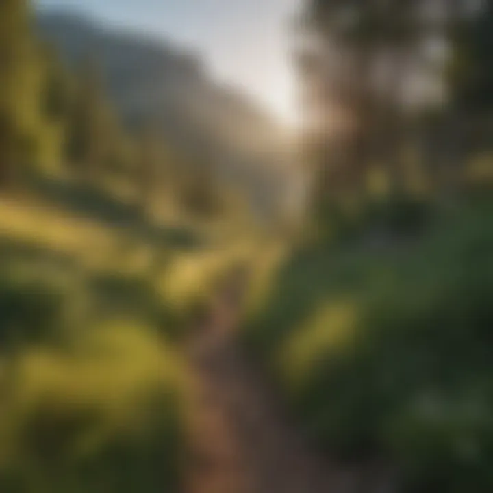 Scenic view of Helena hiking trail with mountains in the background