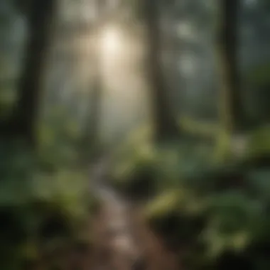 Diverse Flora in Temperate Rainforests Lush greenery of a temperate rainforest showcasing diverse flora