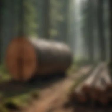 Innovative logging techniques being applied in a forest setting.