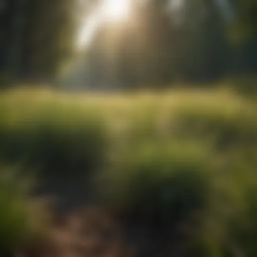 Dense Johnson grass growth in agricultural field