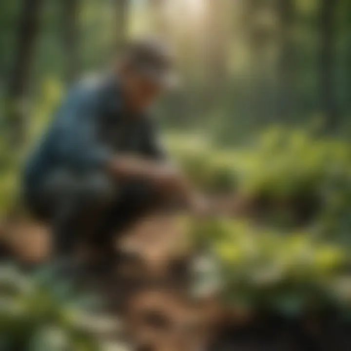 Natural pest management techniques in a ginseng field