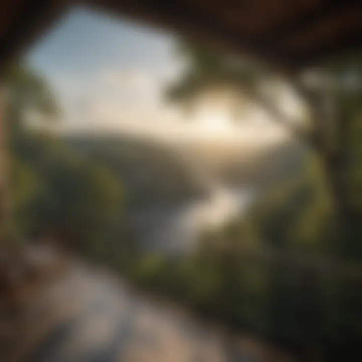 Scenic view of Cumberland Falls from a cottage balcony