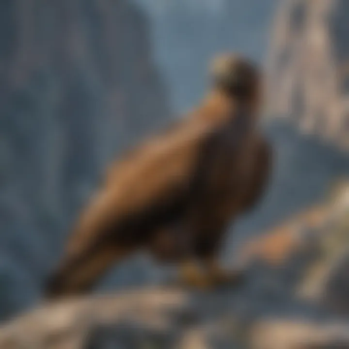 Golden eagle perched on a rocky outcrop surveying its territory