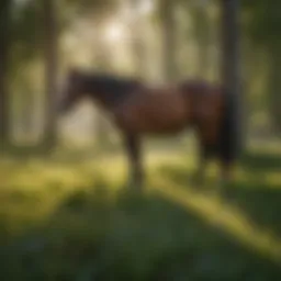 A lush horse pasture with diverse vegetation