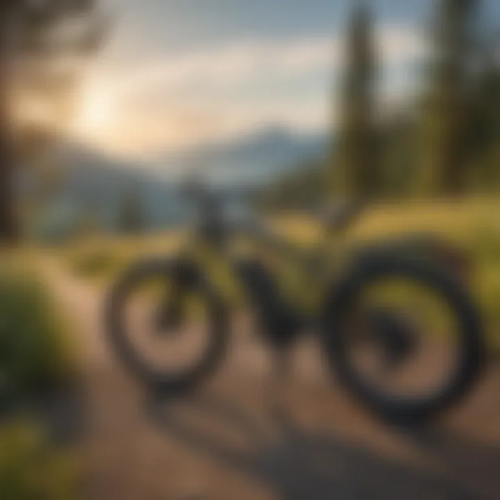 Electric bike parked against a scenic backdrop in Missoula