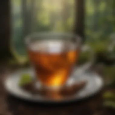 Cup of freshly brewed elm tea