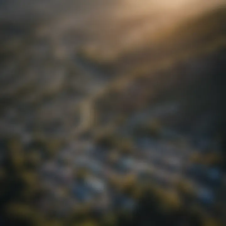 Aerial view of Roseburg, Oregon showcasing its natural landscape and urban development