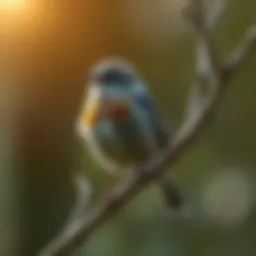 A rare bird species perched on a branch in its natural habitat