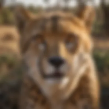 A close-up of a critically endangered cheetah, highlighting its unique features and vulnerability.