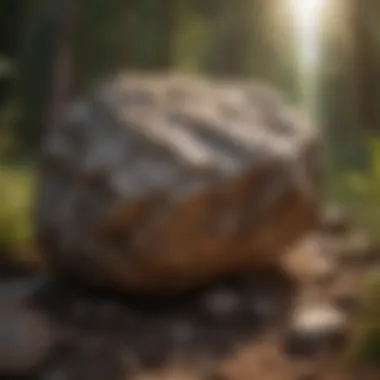 Close-up view of a rock used for soil stabilization