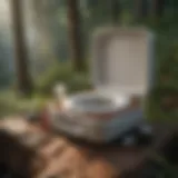 Compact hiking toilet kit essentials arranged on a natural surface