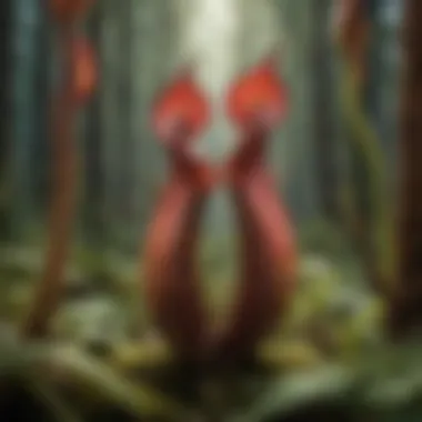 Symbiotic Relationships of the Pitcher Plant Illustration of the symbiotic relationships between the Pitcher Plant and its insect prey