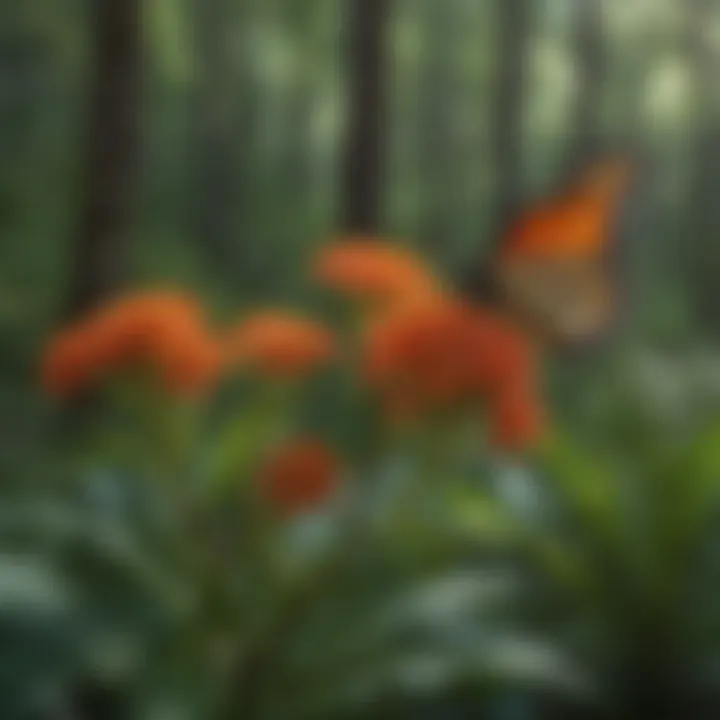 Natural habitat of Asclepias tuberosa within a diverse landscape