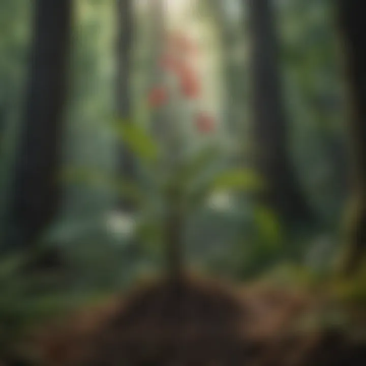 Natural setting featuring a belladonna plant in its environment