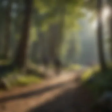 Group of campers engaging in a nature walk near the campground