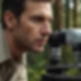 A researcher analyzing samples under a microscope