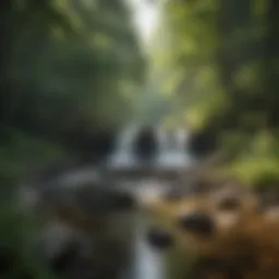 Scenic view of Black River Falls trails surrounded by lush greenery