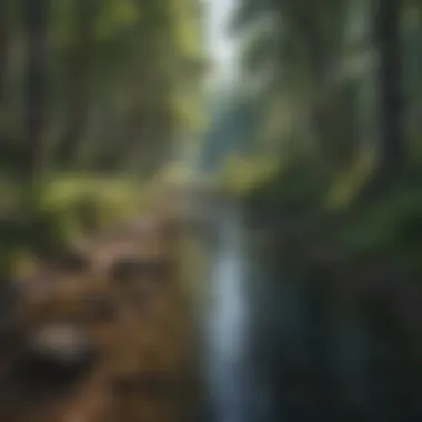 Dense forest along the banks of Blue River highlighting regional biodiversity