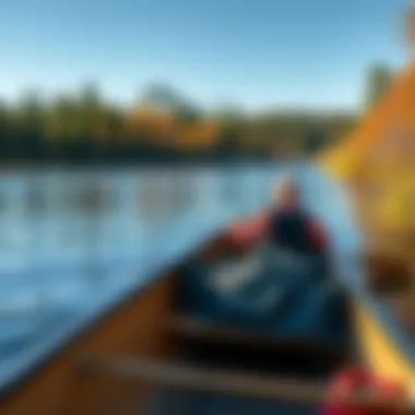 Canoeing in the pristine waters of the BWCA with surrounding wilderness