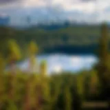 Scenic view of the Gunflint Trail with lush forests and a tranquil lake