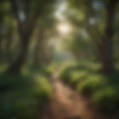 Hiking trail leading through lush greenery at Camp Verde