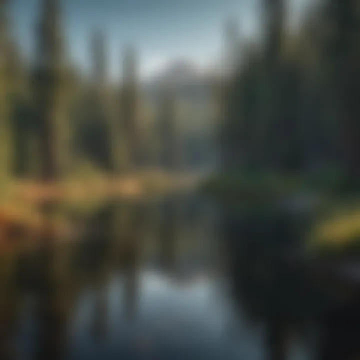 Stunning view of a serene lake surrounded by pine trees in Central Oregon