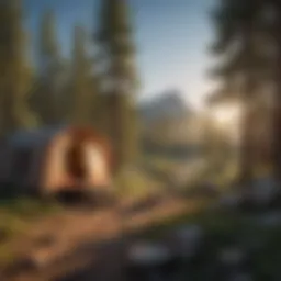 Scenic view of a Uinta campground surrounded by pine trees and mountains