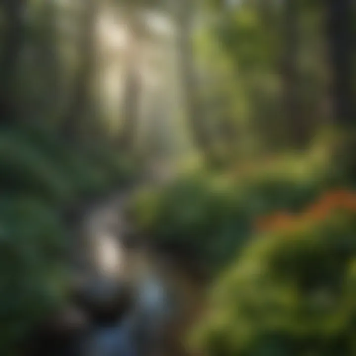 Close-up of diverse flora thriving in the unique ecosystems of Cascade Springs