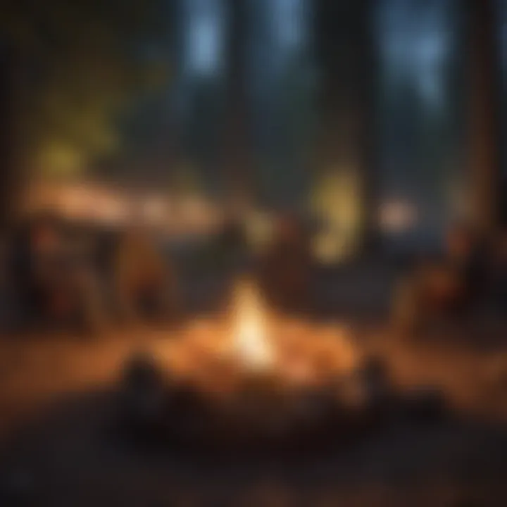 Campfire gathering at Cherry Valley Campground