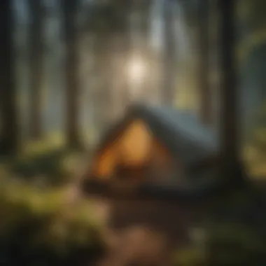 Tent in a Forest Setting Columbia Cougar Flats Tent set up in a serene forest environment