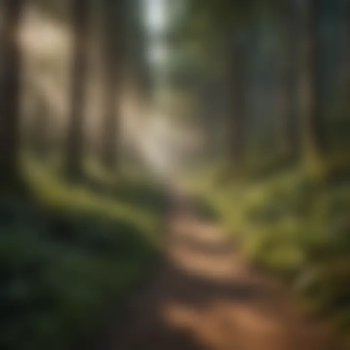 A tranquil forest path inviting exploration and connection