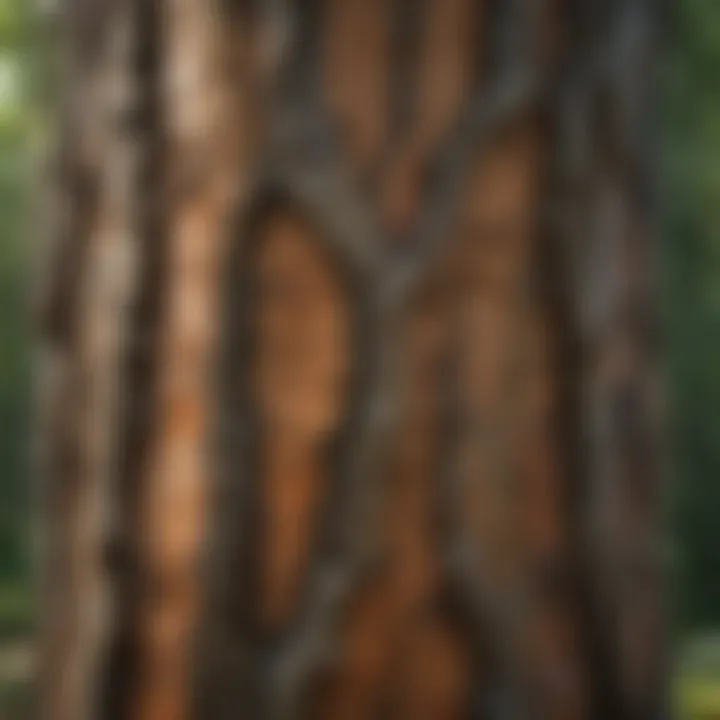 Close-up of a tree with intricate bark patterns