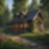 Charming cottage nestled among lush trees
