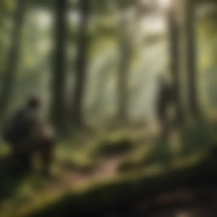 Ecologists conducting research on the unique wildlife found in the park's habitats.