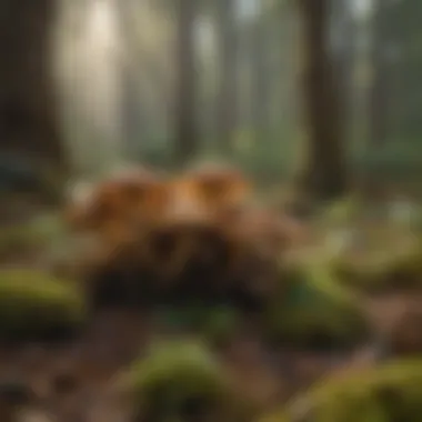 A vibrant display of various edible mushrooms in Northern California's forest.