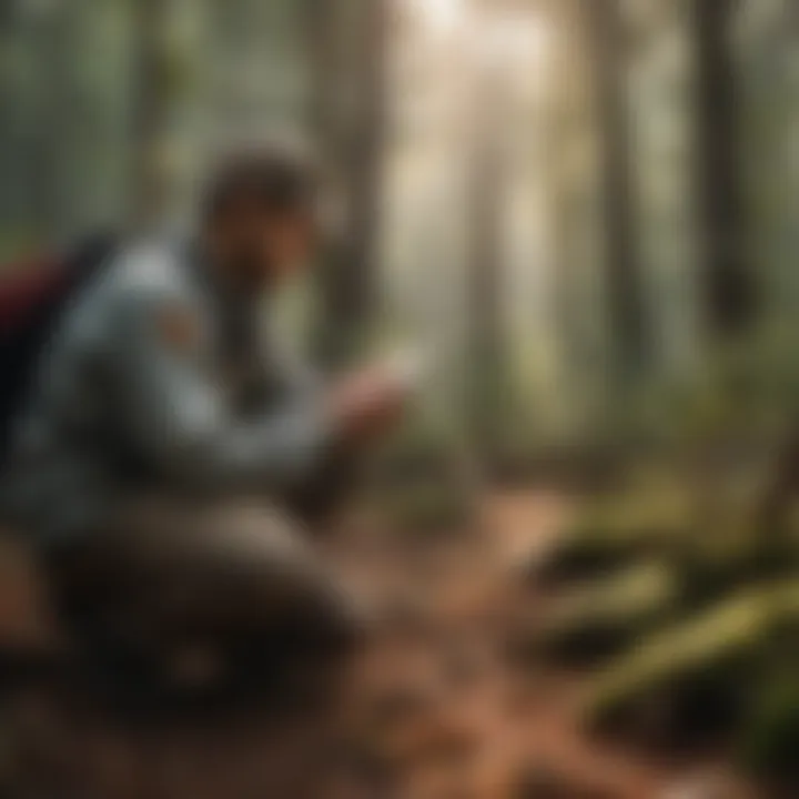 Conservation professionals conducting field research
